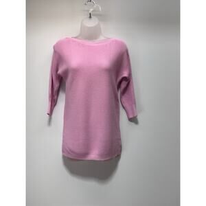 Talbots Light Pink Tunic Sweater Ribbed Knit Boat Neck Dolman Sleeve Women’s PS